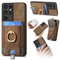 For Samsung Galaxy S24 Ultra 5G Retro Splitable Magnetic Card Bag Leather Phone Case(Brown)