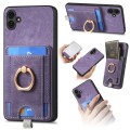 For Samsung Galaxy A05 Retro Splitable Magnetic Card Bag Leather Phone Case(Purple)