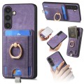 For Samsung Galaxy A05s Retro Splitable Magnetic Card Bag Leather Phone Case(Purple)