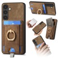 For Samsung Galaxy M14 Retro Splitable Magnetic Card Bag Leather Phone Case(Brown)