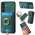 For Samsung Galaxy M14 Retro Splitable Magnetic Card Bag Leather Phone Case(Green)