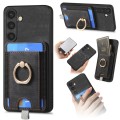 For Samsung Galaxy A24 Retro Splitable Magnetic Card Bag Leather Phone Case(Black)