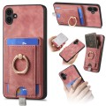For Samsung Galaxy A04e Retro Splitable Magnetic Card Bag Leather Phone Case(Pink)