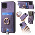 For Samsung Galaxy M53 5G Retro Splitable Magnetic Card Bag Leather Phone Case(Purple)