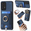 For Samsung Galaxy A73 5G Retro Splitable Magnetic Card Bag Leather Phone Case(Blue)