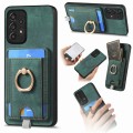 For Samsung Galaxy A73 5G Retro Splitable Magnetic Card Bag Leather Phone Case(Green)