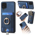 For Samsung Galaxy M32 4G Retro Splitable Magnetic Card Bag Leather Phone Case(Blue)