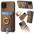 For Samsung Galaxy M32 4G Retro Splitable Magnetic Card Bag Leather Phone Case(Brown)