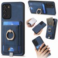 For Samsung Galaxy A31 Retro Splitable Magnetic Card Bag Leather Phone Case(Blue)