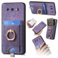 For Samsung Galaxy Note9 Retro Splitable Magnetic Card Bag Leather Phone Case(Purple)