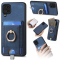 For Samsung Galaxy A12 5G Retro Splitable Magnetic Card Bag Leather Phone Case(Blue)
