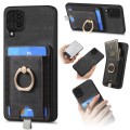 For Samsung Galaxy M62/F62 Retro Splitable Magnetic Card Bag Leather Phone Case(Black)