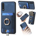 For Samsung Galaxy A70/A70s Retro Splitable Magnetic Card Bag Leather Phone Case(Blue)