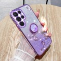 For Samsung Galaxy S24 Ultra 5G Gradient Glitter Immortal Flower Ring All-inclusive Phone Case(Purpl