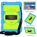For Samsung Galaxy Tab A9+ Silicone Hybrid PC Shockproof Tablet Case with Shoulder Strap(Bluish-Gree