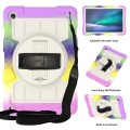 For Samsung Galaxy Tab A9+ Silicone Hybrid PC Shockproof Tablet Case with Shoulder Strap(Colorful Pu