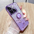 For Xiaomi 14 Gradient Glitter Immortal Flower Ring All-inclusive Phone Case(Purple)