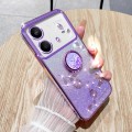For Xiaomi Redmi Note 13R Pro Gradient Glitter Immortal Flower Ring All-inclusive Phone Case(Purple)