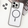 For iPhone 15 Pro Max MagSafe Acrylic Hybrid TPU Holder Phone Case with Lens film(Grey)