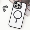 For iPhone 15 Pro MagSafe Acrylic Hybrid TPU Holder Phone Case with Lens film(Black)