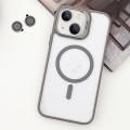 For  iPhone 14 Plus MagSafe Acrylic Hybrid TPU Holder Phone Case with Lens film(Grey)