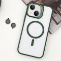 For  iPhone 14 Plus MagSafe Acrylic Hybrid TPU Holder Phone Case with Lens film(Green)