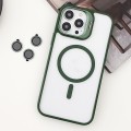For iPhone 14 Pro MagSafe Acrylic Hybrid TPU Holder Phone Case with Lens film(Green)