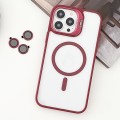For  iPhone 14 Pro Max MagSafe Acrylic Hybrid TPU Holder Phone Case with Lens film(Red)