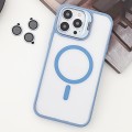 For  iPhone 14 Pro Max MagSafe Acrylic Hybrid TPU Holder Phone Case with Lens film(Light Blue)