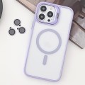 For iPhone 13 Pro Max MagSafe Acrylic Hybrid TPU Holder Phone Case with Lens film(Light Purple)