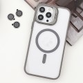 For iPhone 13 Pro MagSafe Acrylic Hybrid TPU Holder Phone Case with Lens film(Grey)