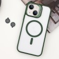 For iPhone 13 MagSafe Acrylic Hybrid TPU Holder Phone Case with Lens film(Green)