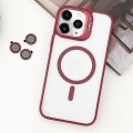 For iPhone 11 Pro Max MagSafe Acrylic Hybrid TPU Holder Phone Case with Lens film(Red)