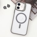For iPhone 11 MagSafe Acrylic Hybrid TPU Holder Phone Case with Lens film(Grey)