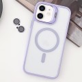 For iPhone 11 MagSafe Acrylic Hybrid TPU Holder Phone Case with Lens film(Light Purple)