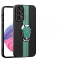 For Samsung Galaxy A52 Magnetic Litchi Leather Back Phone Case with Holder(Green)