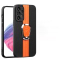 For Samsung Galaxy A32 5G Magnetic Litchi Leather Back Phone Case with Holder(Orange)