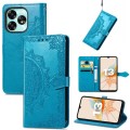 For Umidigi A15 Mandala Flower Embossed Leather Phone Case(Blue)