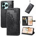 For Umidigi A15 Mandala Flower Embossed Leather Phone Case(Black)