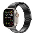 For Apple Watch Ultra 2 49mm Bamboo Magnetic Stainless Steel Metal Watch Strap(Black)