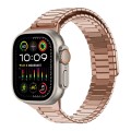 For Apple Watch Ultra 2 49mm Bamboo Magnetic Stainless Steel Metal Watch Strap(Rose Gold)