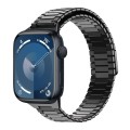 For Apple Watch Series 9 45mm Bamboo Magnetic Stainless Steel Metal Watch Strap(Black)