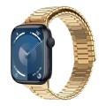 For Apple Watch Series 9 45mm Bamboo Magnetic Stainless Steel Metal Watch Strap(Gold)