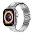 For Apple Watch Ultra 49mm  Bamboo Magnetic Stainless Steel Metal Watch Strap(Silver)