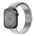 For Apple Watch Series 8 45mm Bamboo Magnetic Stainless Steel Metal Watch Strap(Silver)