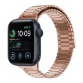 For Apple Watch SE 2022 44mm Bamboo Magnetic Stainless Steel Metal Watch Strap(Rose Gold)