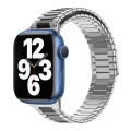 For Apple Watch Series 7 41mm Bamboo Magnetic Stainless Steel Metal Watch Strap(Silver Black)