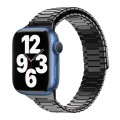 For Apple Watch Series 7 45mm Bamboo Magnetic Stainless Steel Metal Watch Strap(Black)