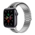For Apple Watch Series 5 40mm Bamboo Magnetic Stainless Steel Metal Watch Strap(Silver Black)