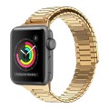 For Apple Watch Series 3 38mm Bamboo Magnetic Stainless Steel Metal Watch Strap(Gold)